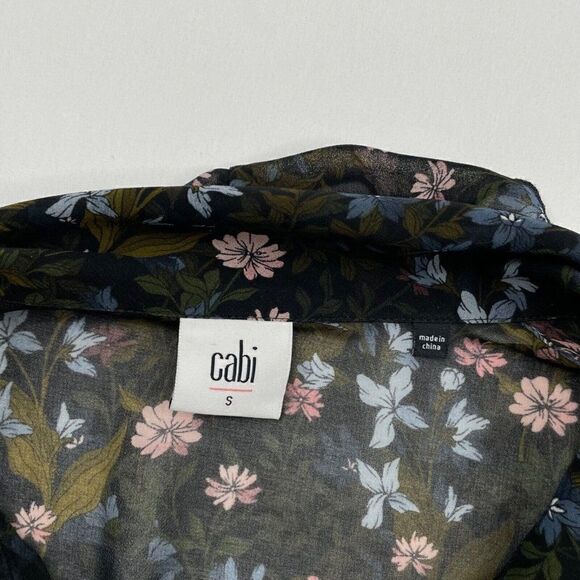 Cabi Sheer Floret Ruffle Long Sleeve Blouse - Picture 4 of 10